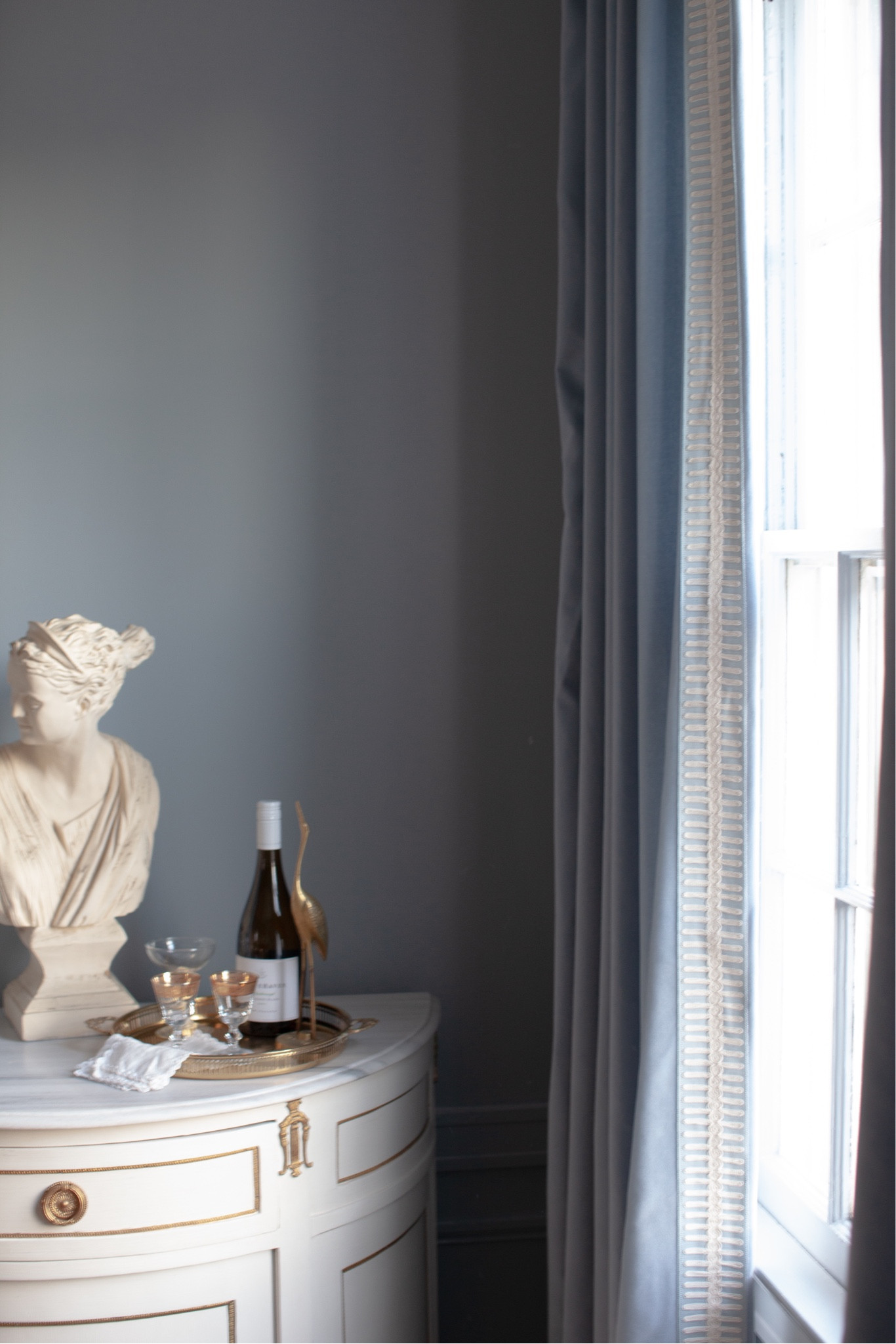 Antique dining room with Greek bust. Greek trim drapes. Velvet drapes. 

#LTKFind #LTKhome #LTKstyletip