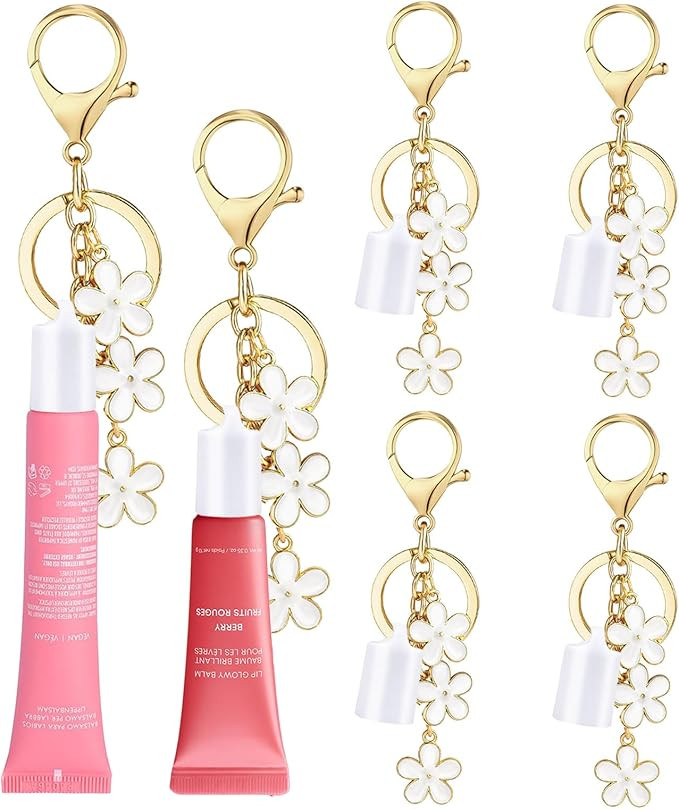 4PCS Lip Balm Cap Keychain for Summer Fridays Lip 0.5oz Gloss With Flower Charms Portable Accesso... | Amazon (US)