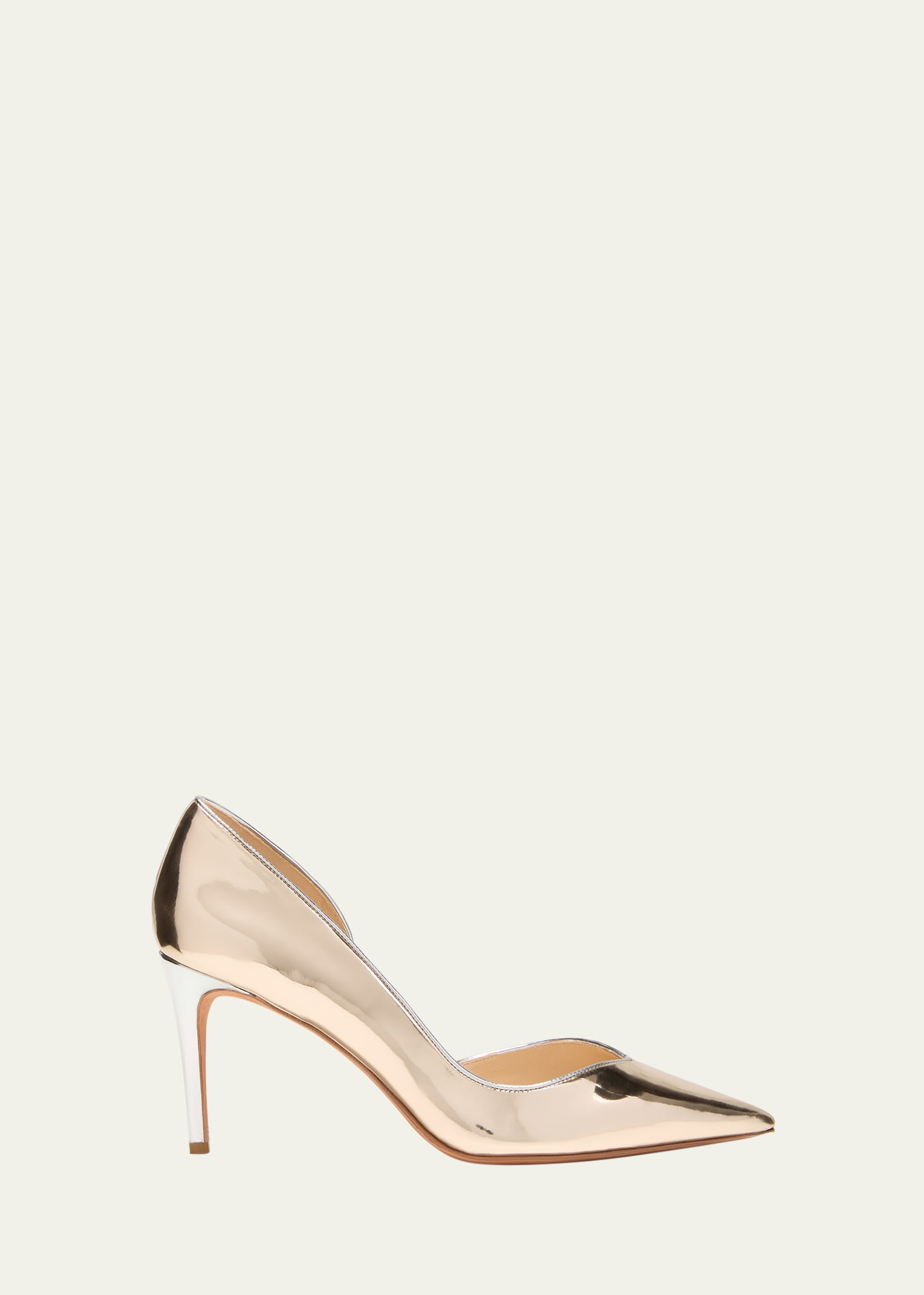 Alexandre Birman Ange Bicolor Mirror Half D'Orsay Pumps | Bergdorf Goodman