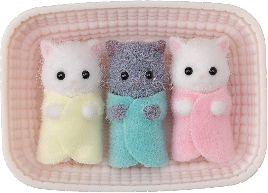 Calico Critters Persian Cat Triplets - Collectible Dollhouse Figures with Cradle Accessory | Amazon (US)