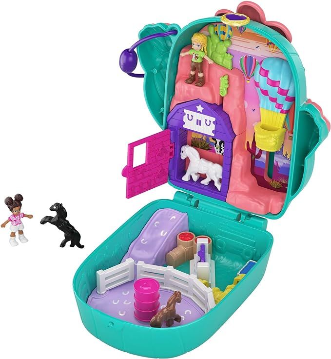 Polly Pocket Pocket World Cactus Cowgirl Ranch Compact with Fun Reveals, Micro Polly and Shani Do... | Amazon (US)