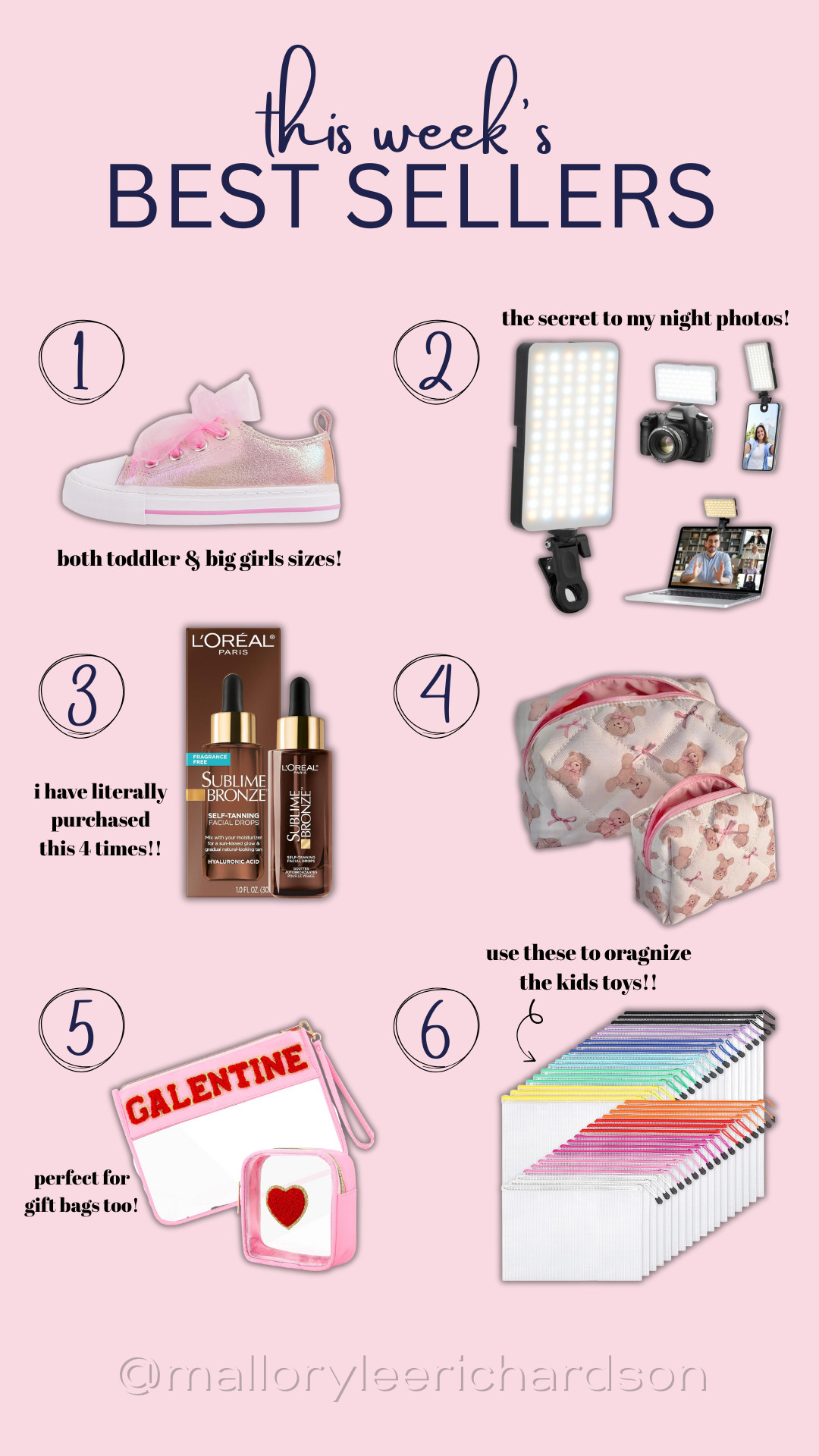 Top picks from this week!!

stylish sneakers, organizing pouches, selfie light, tanning drops, galentine's makeup bag, gift bags, mallory lee richardson 

 #LTKmomlife #LTKFindsUnder50 #LTKFindsUnder100