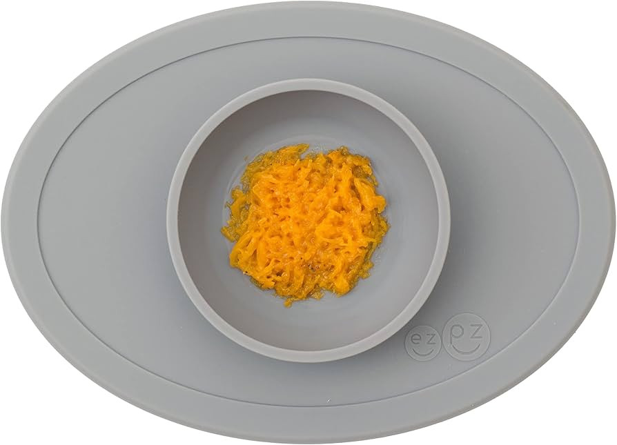 ezpz Tiny Bowl (Gray) - Silicone Baby Bowl with Suction for 6 Months + - Built-in Placemat - Firs... | Amazon (US)