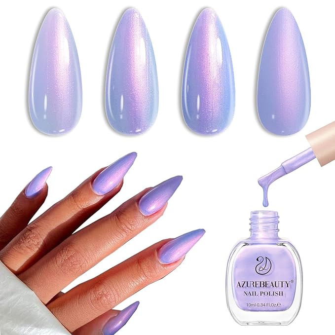AZUREBEAUTY Blue Purple Violet Galaxy Quick Dry Complete Natural Super Lustrous Nail Enamel Polis... | Amazon (US)