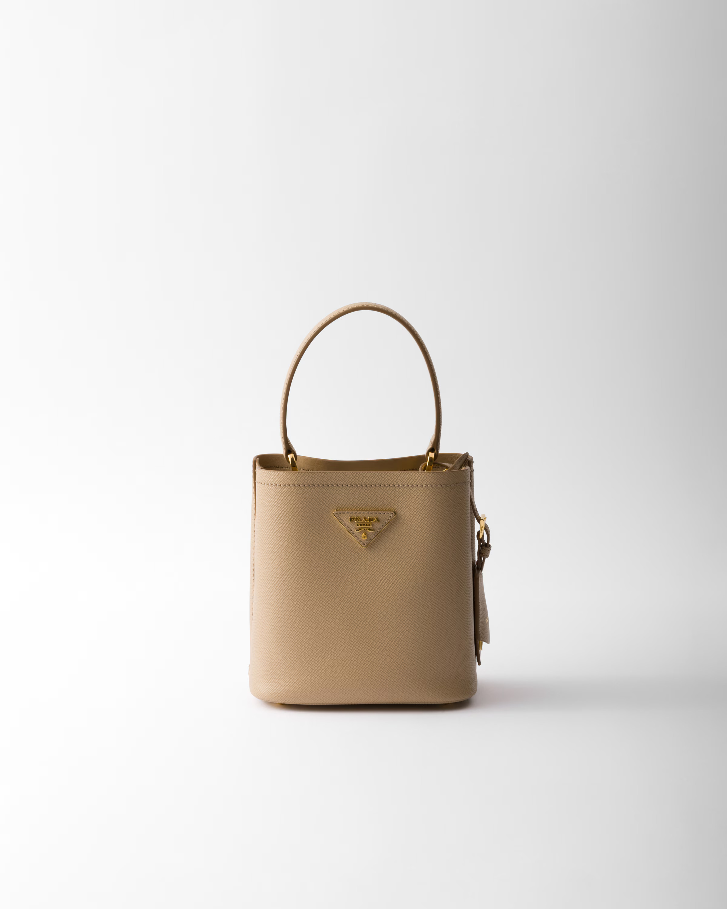 Sand Beige Prada Panier Mini Saffiano Leather Bag | PRADA | Prada INT