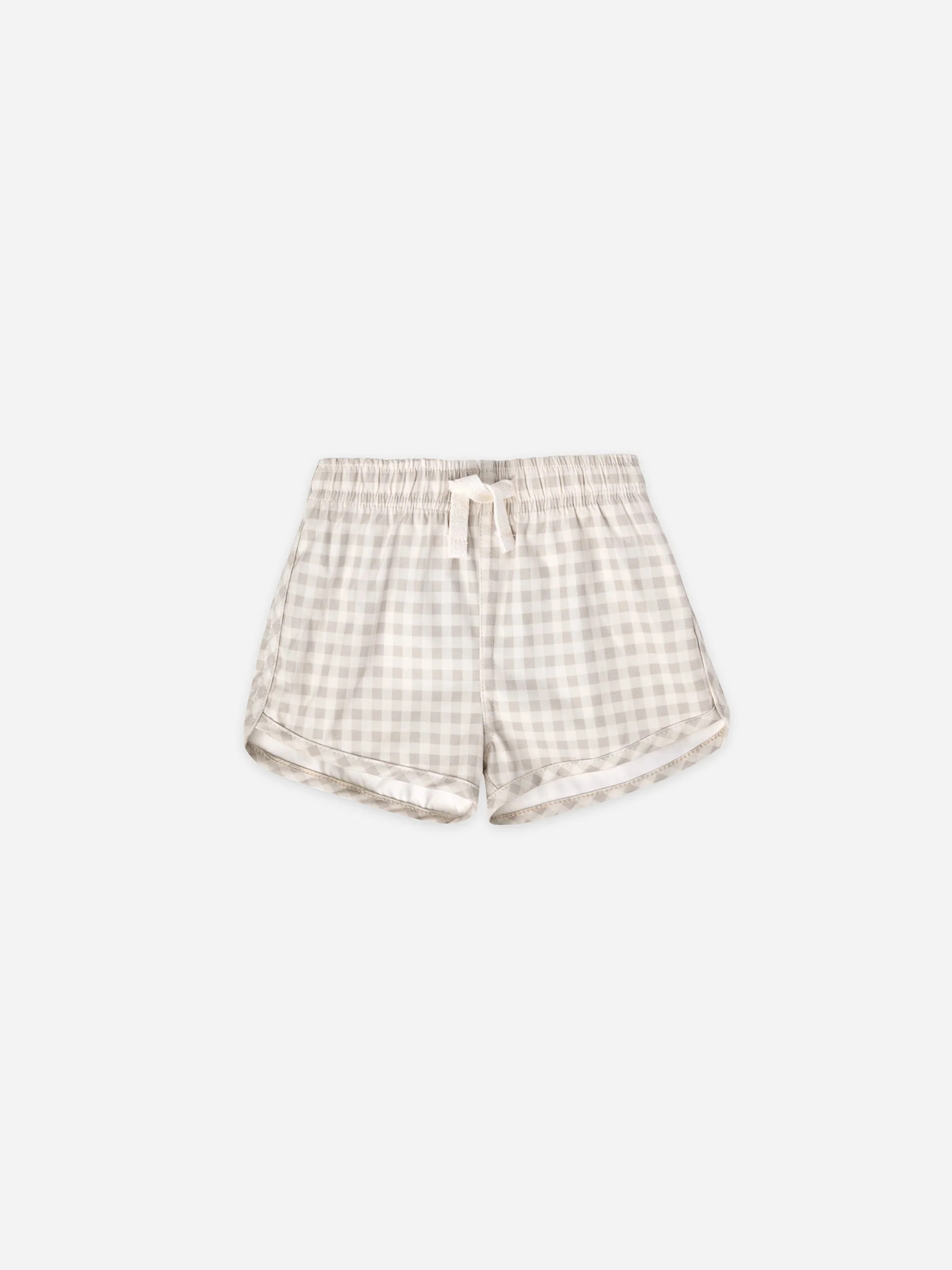Boys Swim Shorts | Silver Gingham | Rylee + Cru