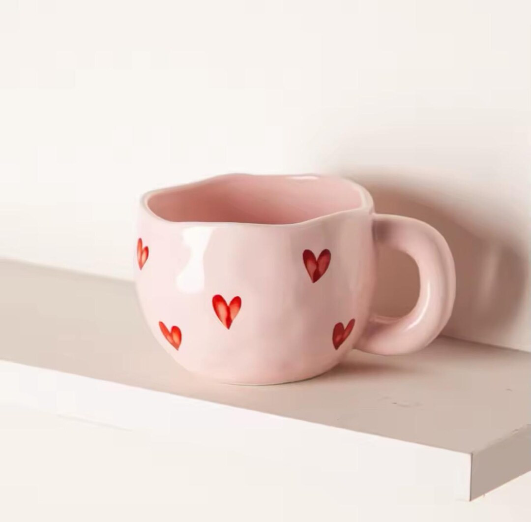 Taza de cerámica Copa del corazón Copa del corazón Taza taza corazones gres Día de San Valent... | Etsy (US)