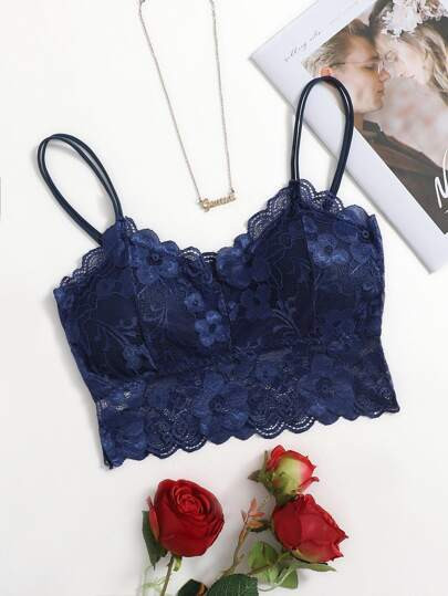 Reggiseno A Balconcino In Pizzo Floreale | SHEIN