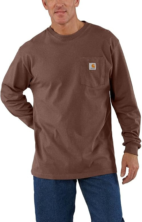 Carhartt Men's Loose Fit Heavyweight Long Sleeve Pocket T-Shirt | Amazon (US)
