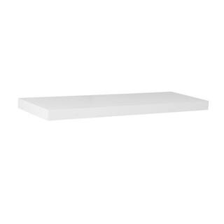 Home Decorators Collection 24 in. L x 7.75 in. W Slim Floating White Shelf 9085646 - The Home Dep... | The Home Depot