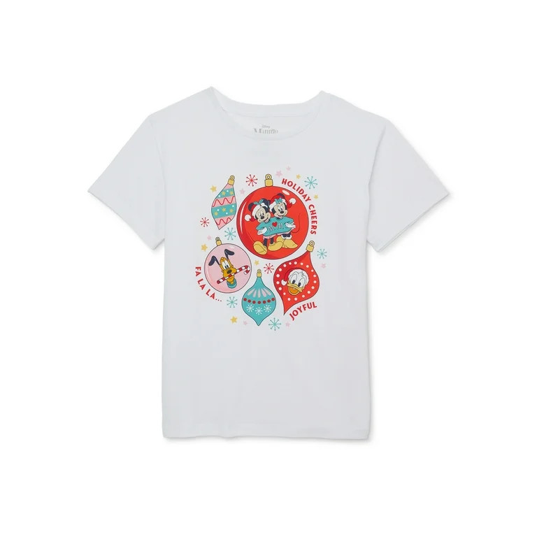 Disney Girls Holiday Cheers Christmas Graphic T-Shirt, Size XS-XL - Walmart.com | Walmart (US)