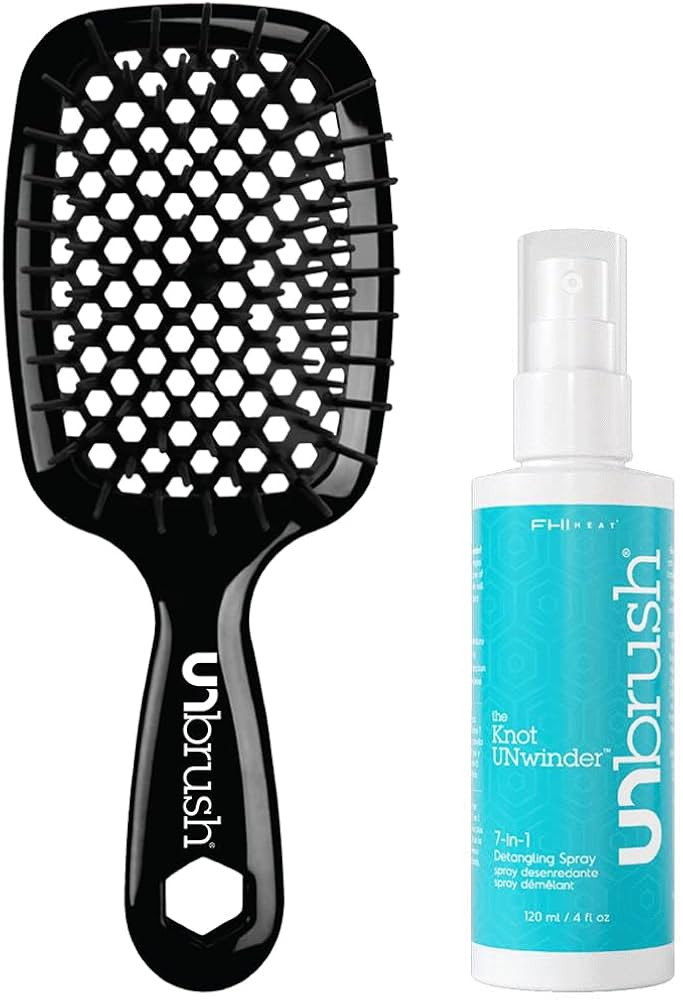FHI HEAT UNbrush Wet & Dry Vented Detangling Hair Brush and UNwinder Detangling Spray Haircare He... | Amazon (US)