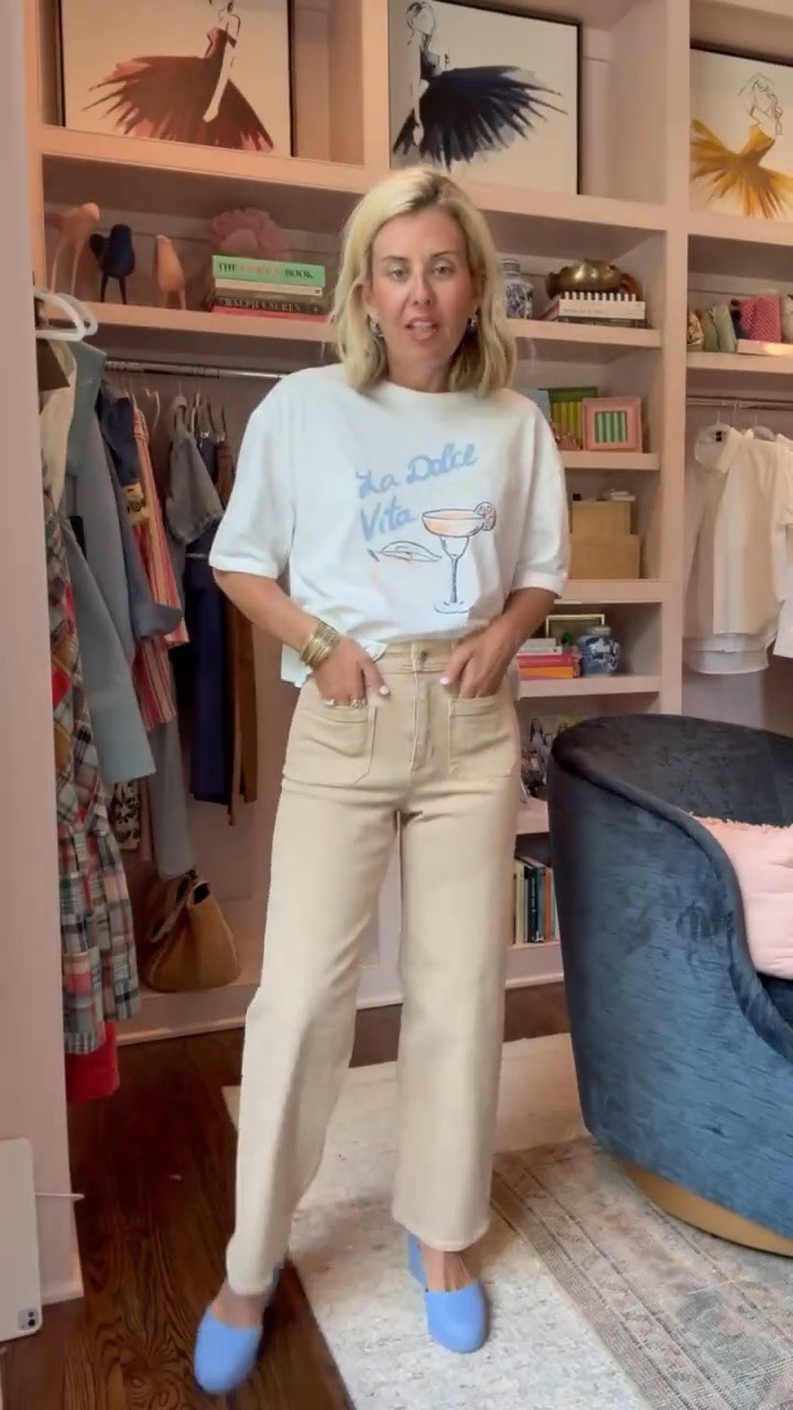 The Sailor jeans we have loved for years from Tar-jay in this new tan color paired with the cutest graphic tee! 
Jeans - 2 
Tee - small
Espadrille - 8 tts 

*use Catherine20 for 20% off my bracelets

#LTKdayinmylife #LTKmomlife #LTKOver40