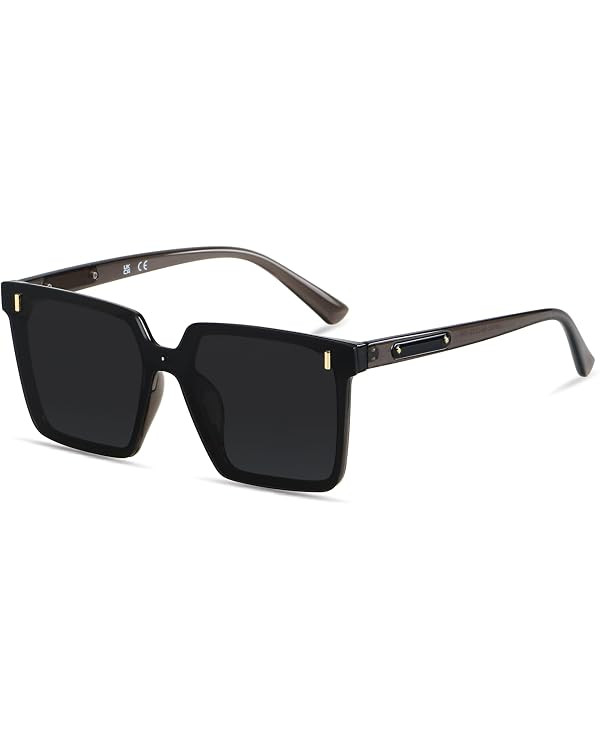 Modern Oversized Square Sunglasses Women Men Retro Womens Rimless Big Sun Glasses UV Protection | Amazon (US)