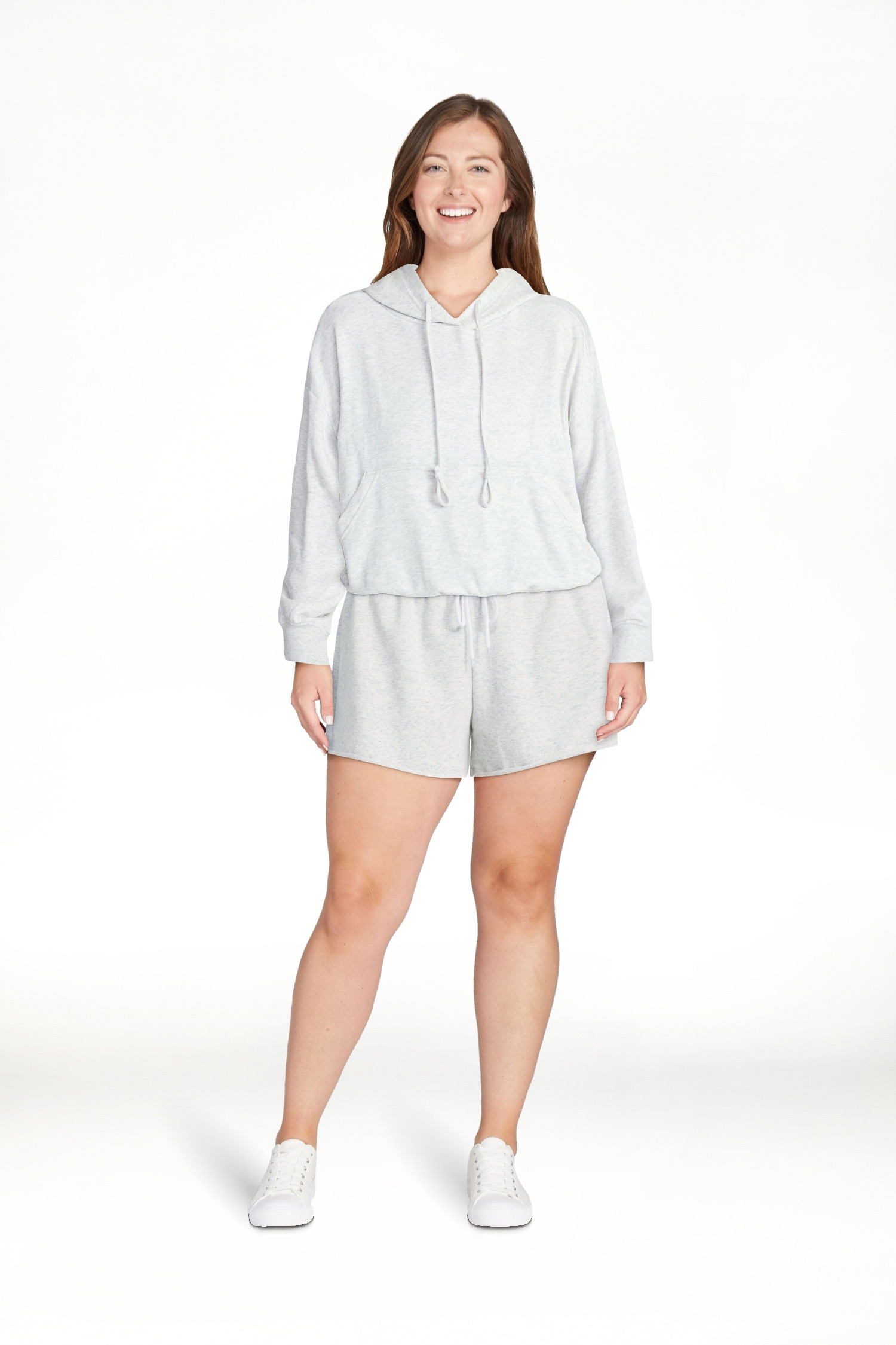 No Boundaries Bubble Hem Drawstring Hoodie, Women’s XXS-XXL | Walmart (US)