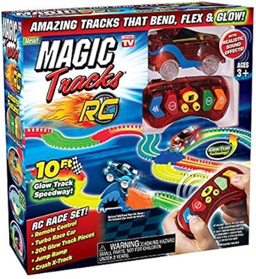 Ontel Magic Tracks RC - Remote Control Turbo Race Cars & 10 ft of Flexible, Bendable Glow in the ... | Amazon (US)