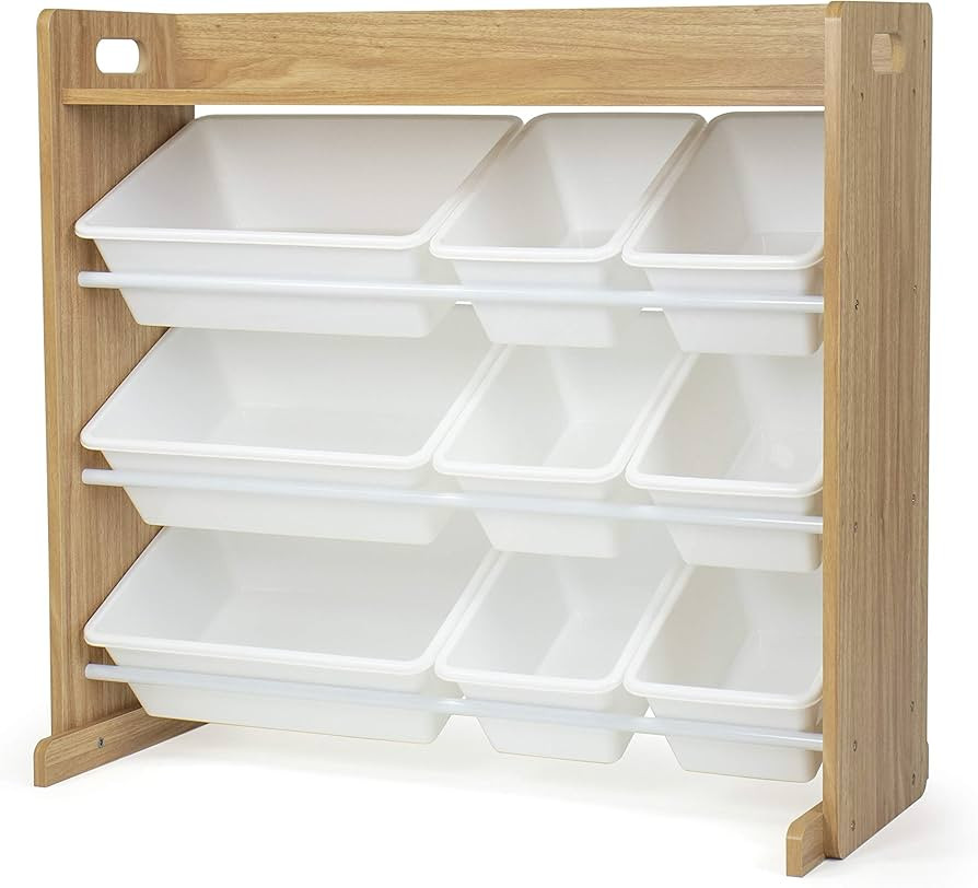 Humble Crew, Natural Wood/White Toy Organizer with Shelf and 9 Storage Bins | Amazon (US)
