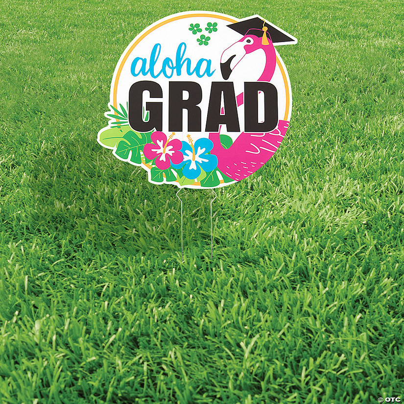 17 3/4" x 16" Aloha Grad Yard Sign | Oriental Trading Company