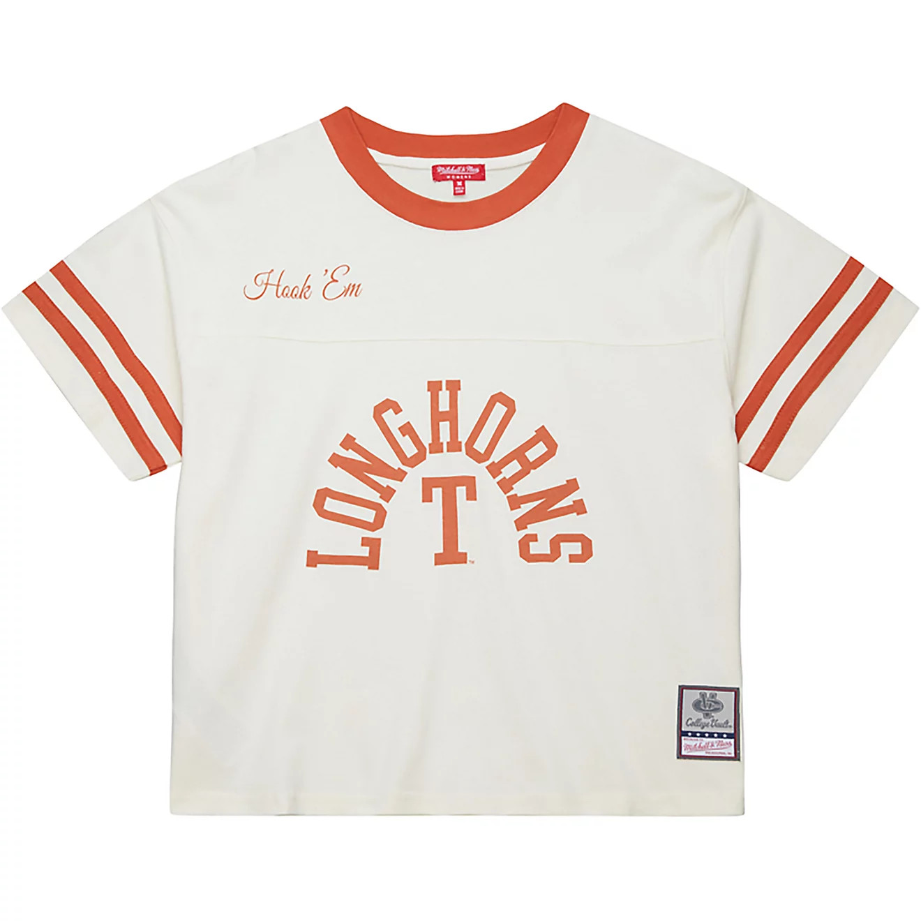 Mitchell & Ness Women's University of Texas Longhorns Cropped Yoke Short Sleeve T-shirt | Academy Sports + Outdoors