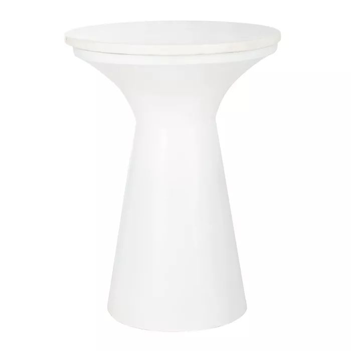Mila Pedestal End Table White Marble - Safavieh | Target