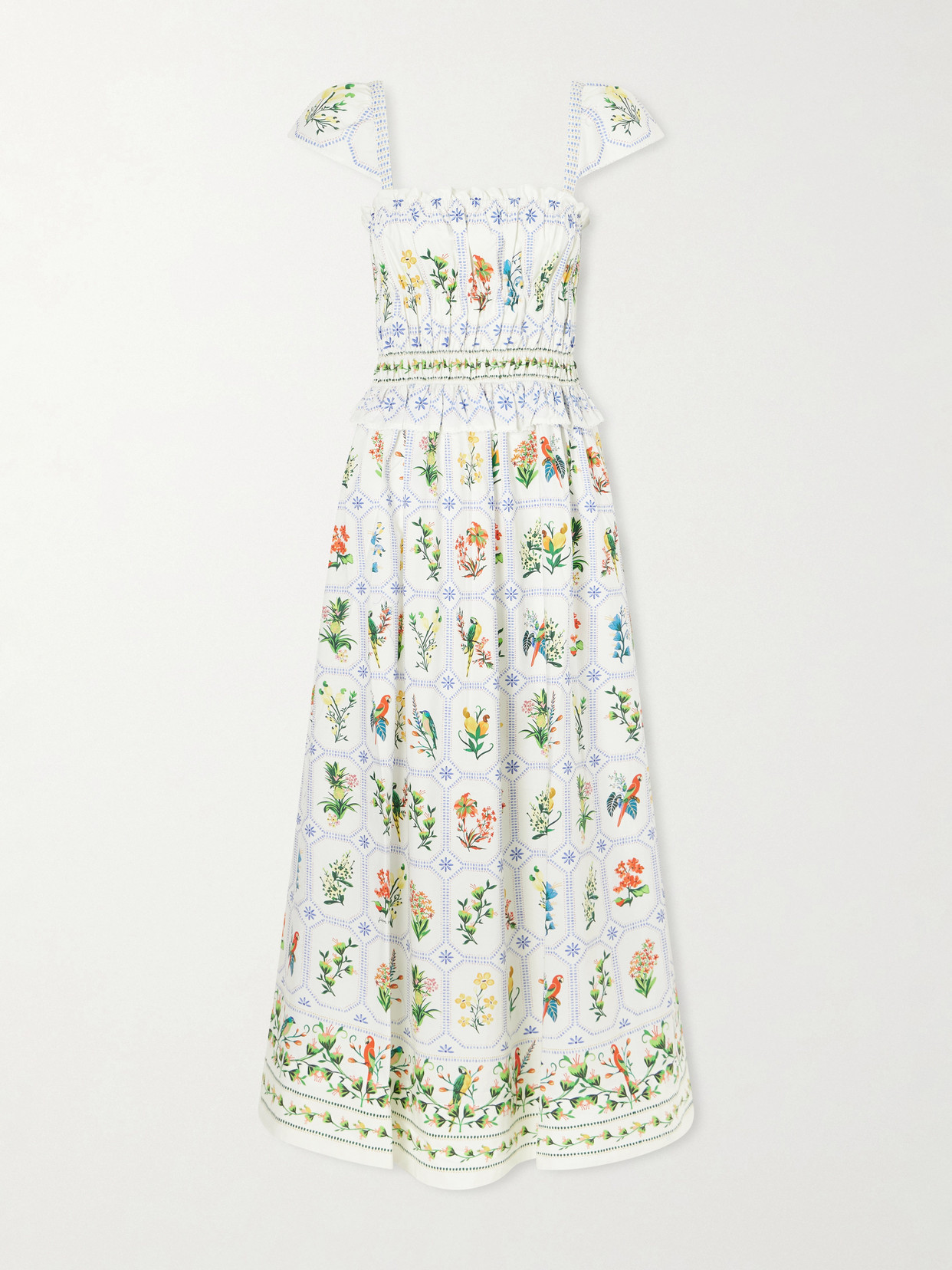 Farm Rio - Tropical Porcelain Printed Cotton-poplin Maxi Dress - White | NET-A-PORTER (US)