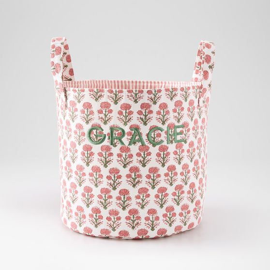 Block Print Canvas Storage Bin | Mark and Graham