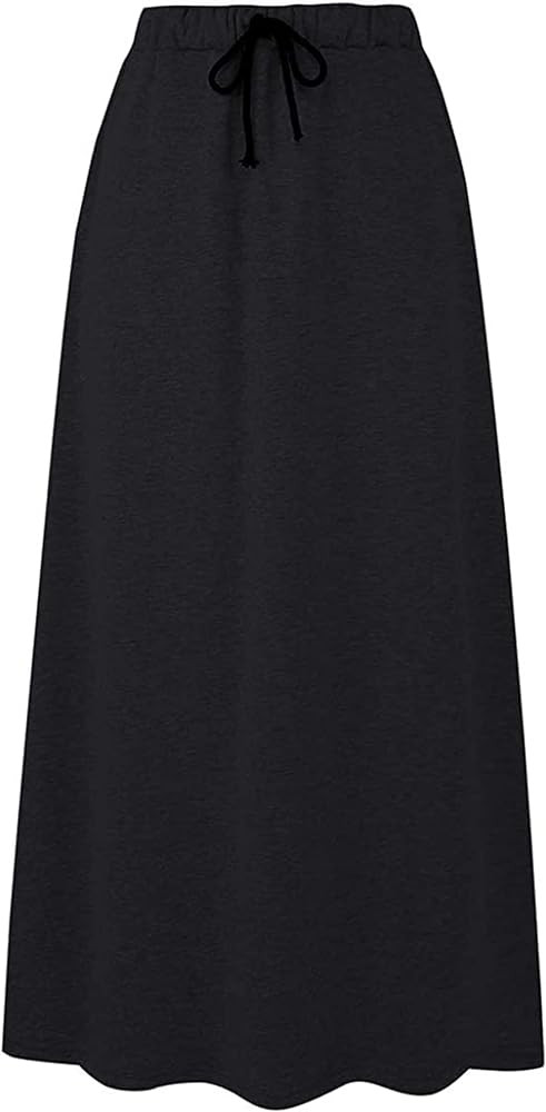 Women's Autumn Winter Fleece Lined Long Skirt Warm Soft Elastic Waist A-Line Flared Fleece Maxi A... | Amazon (US)