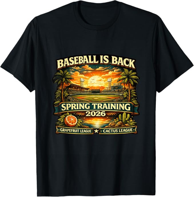 Spring Training Baseball is Back 2026 Retro Stadium Sunset T-Shirt | Amazon (US)