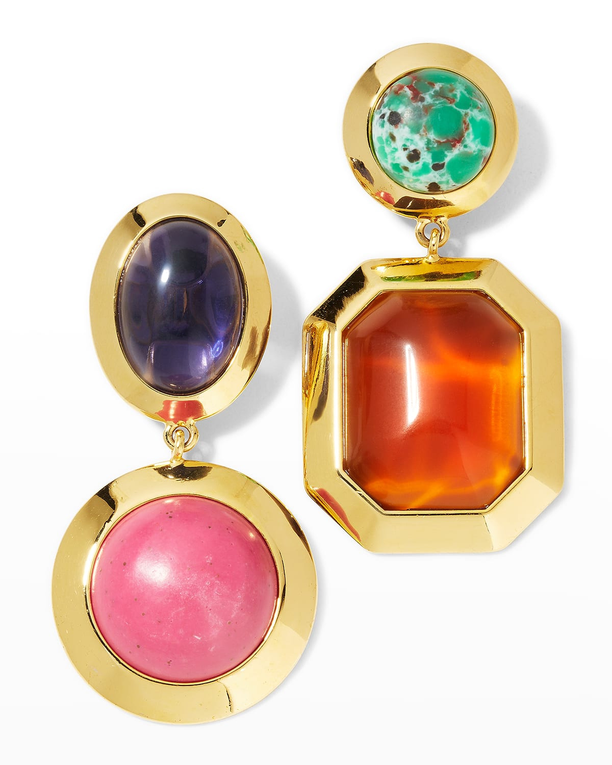 Asymmetrical Jewel Drop Earrings | Neiman Marcus