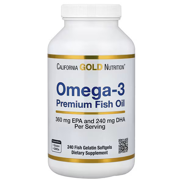 California Gold Nutrition, Omega-3, Premium Fish Oil, 240 Fish Gelatin Softgels | iHerb