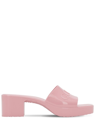 Gucci - 60mm rubber slide sandals - Pink | Luisaviaroma | Luisaviaroma