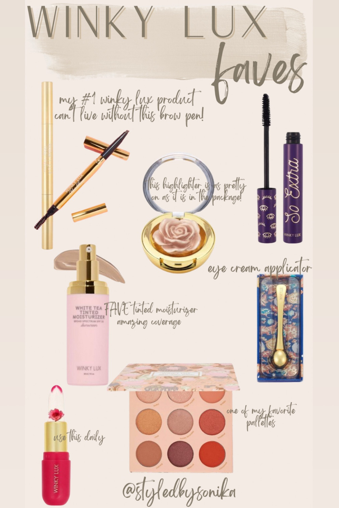 Winky lux favorites
Makeup 


#LTKbeauty #LTKsalealert #LTKfindsunder50