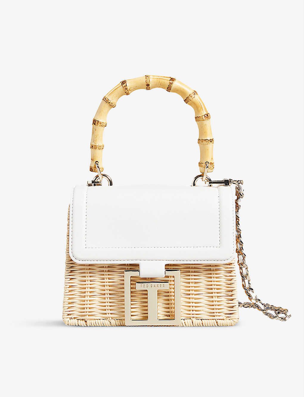 TED BAKER Jaylisa basket weave and leather crossbody bag | Selfridges