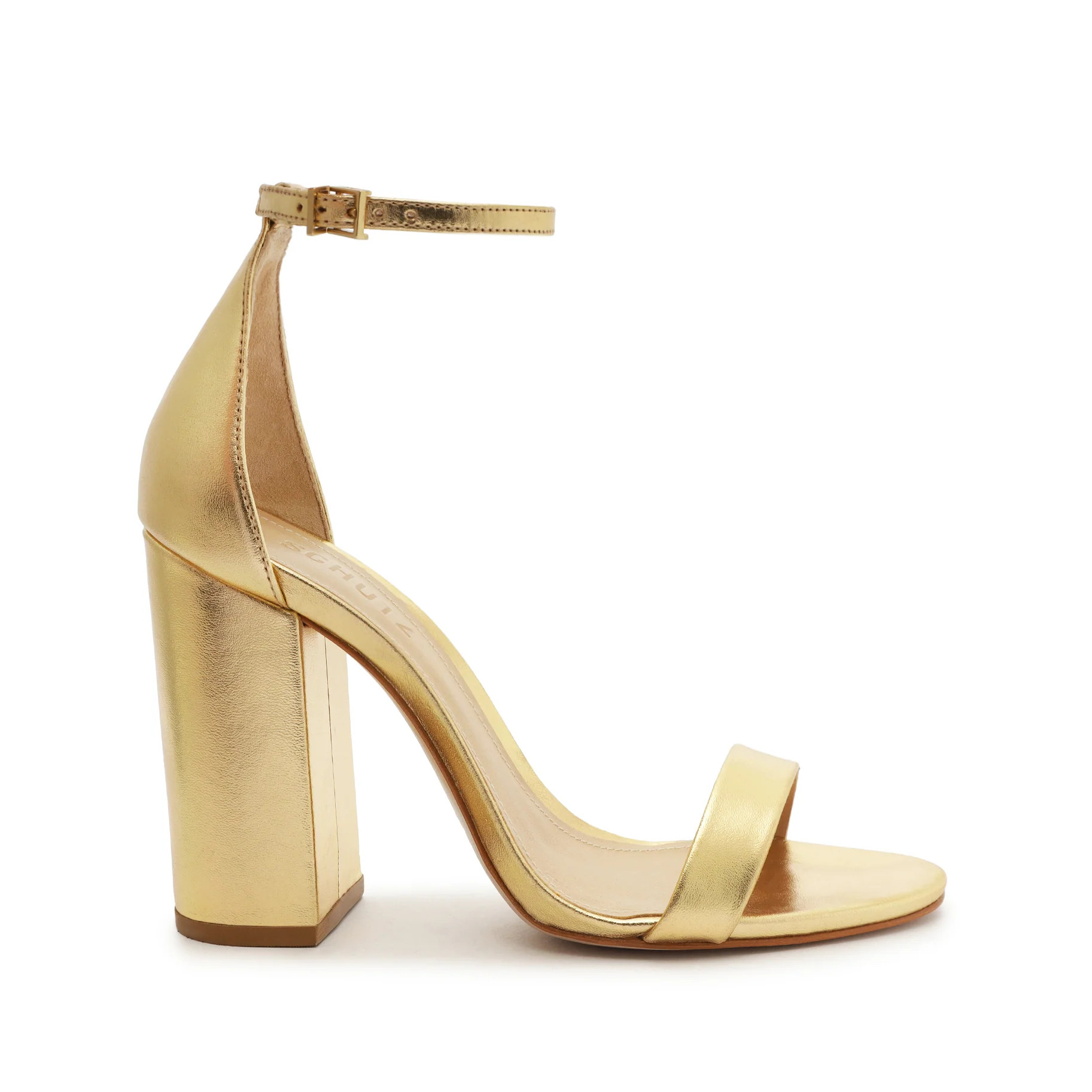 Cadey Lee Block Metallic Leather Sandal | Schutz Shoes (US)