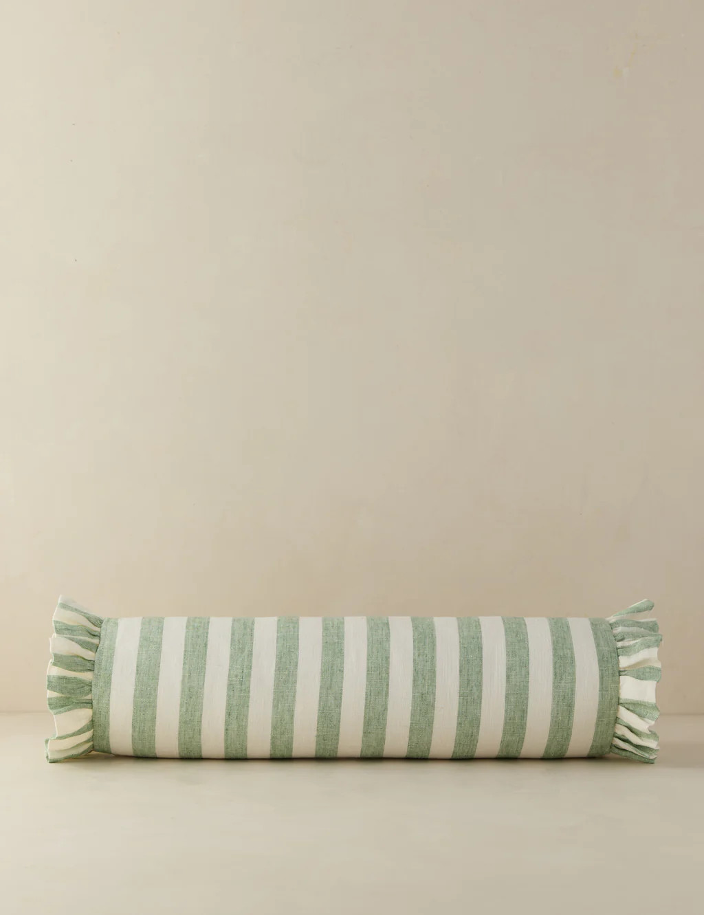 Amaroso Linen Ruffle Bolster Pillow | Lulu and Georgia 