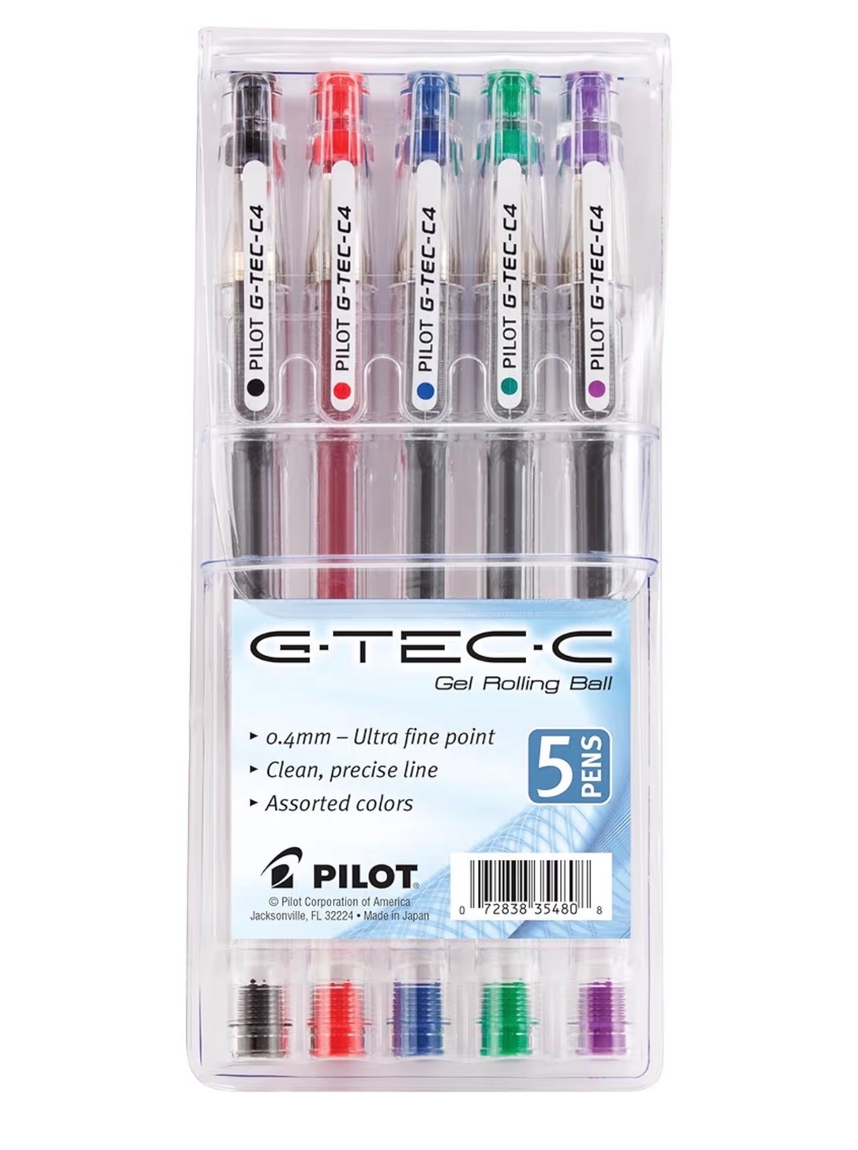 PILOT G-Tec-C Gel Ink Rolling Ball Pens, Ultra Fine Point (0.4mm), Black/Blue/Red/Green/Purple Inks, 5-Pack Pouch (35480)

Amazon office supplies

#LTKWorkwear
