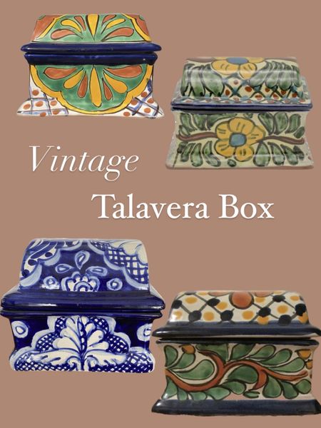 Beautiful Mexican decor, vintage Talavera trinket/jewelry boxes #latinadecor 

#LTKhome