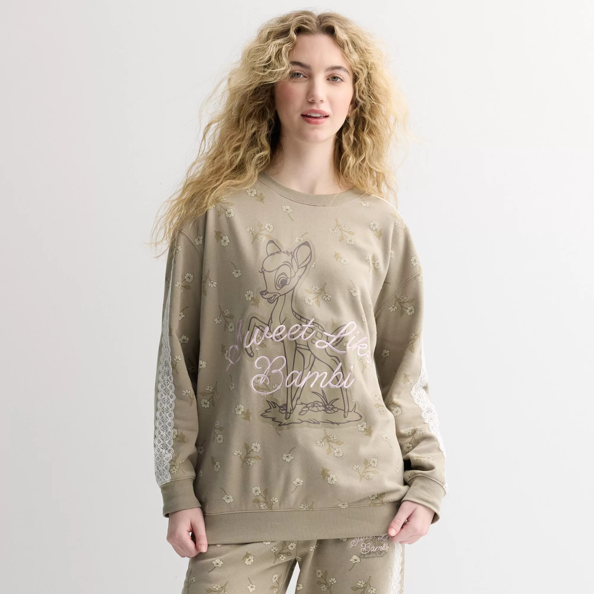 Juniors' Disney's Bambi Graphic Fleece Pullover | Kohl's