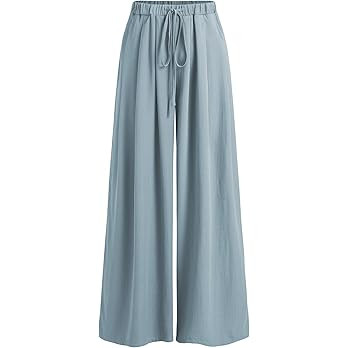 CIDER Palazzo Pants for Women Wide Leg Drawsting Elastic High Waisted Comfy Casual Flowy Pants wi... | Amazon (US)