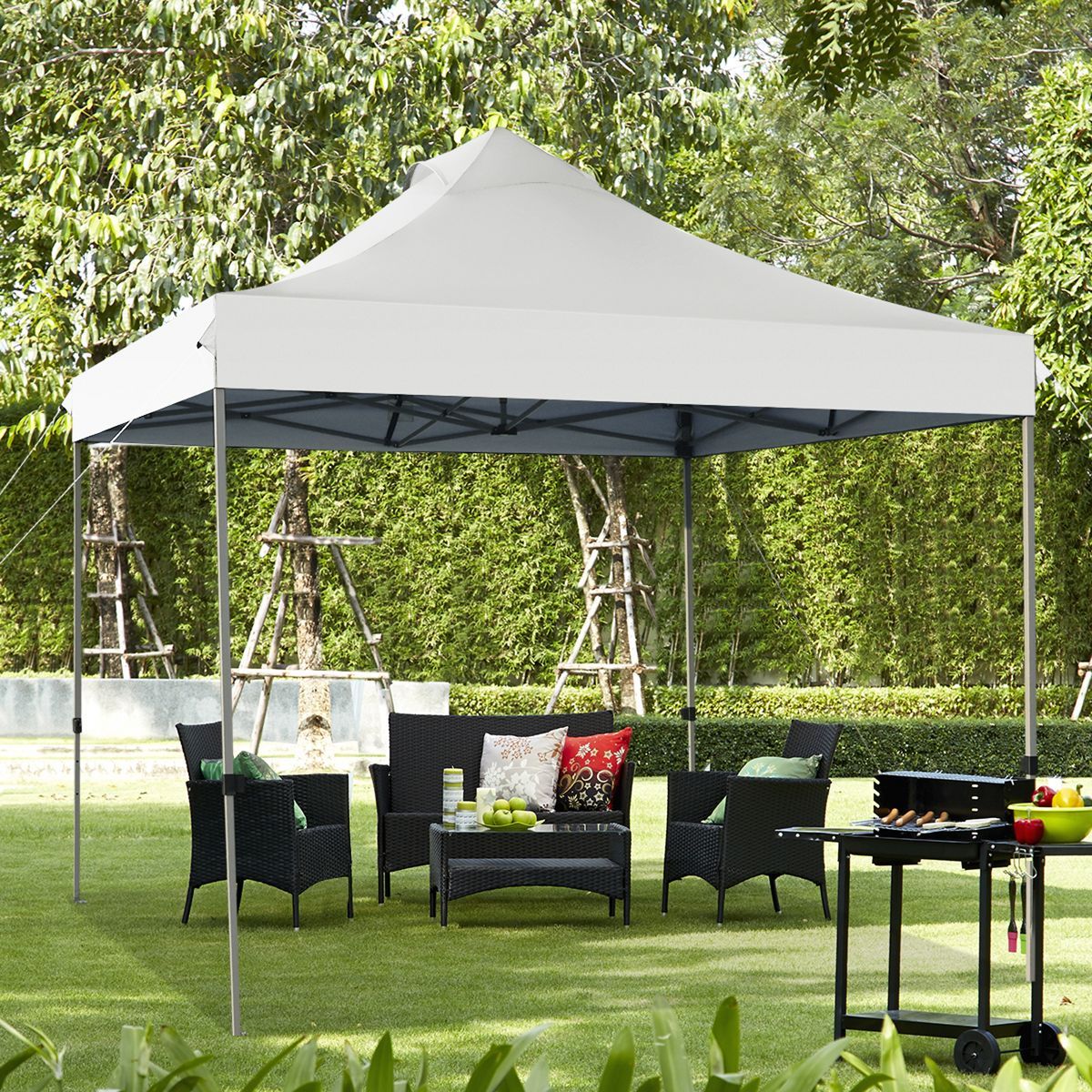 Tangkula 10' x 10' Pop Up Canopy Tent Easy Set-up Outdoor Tent Commercial Instant Shelter w/ 3 Ad... | Target