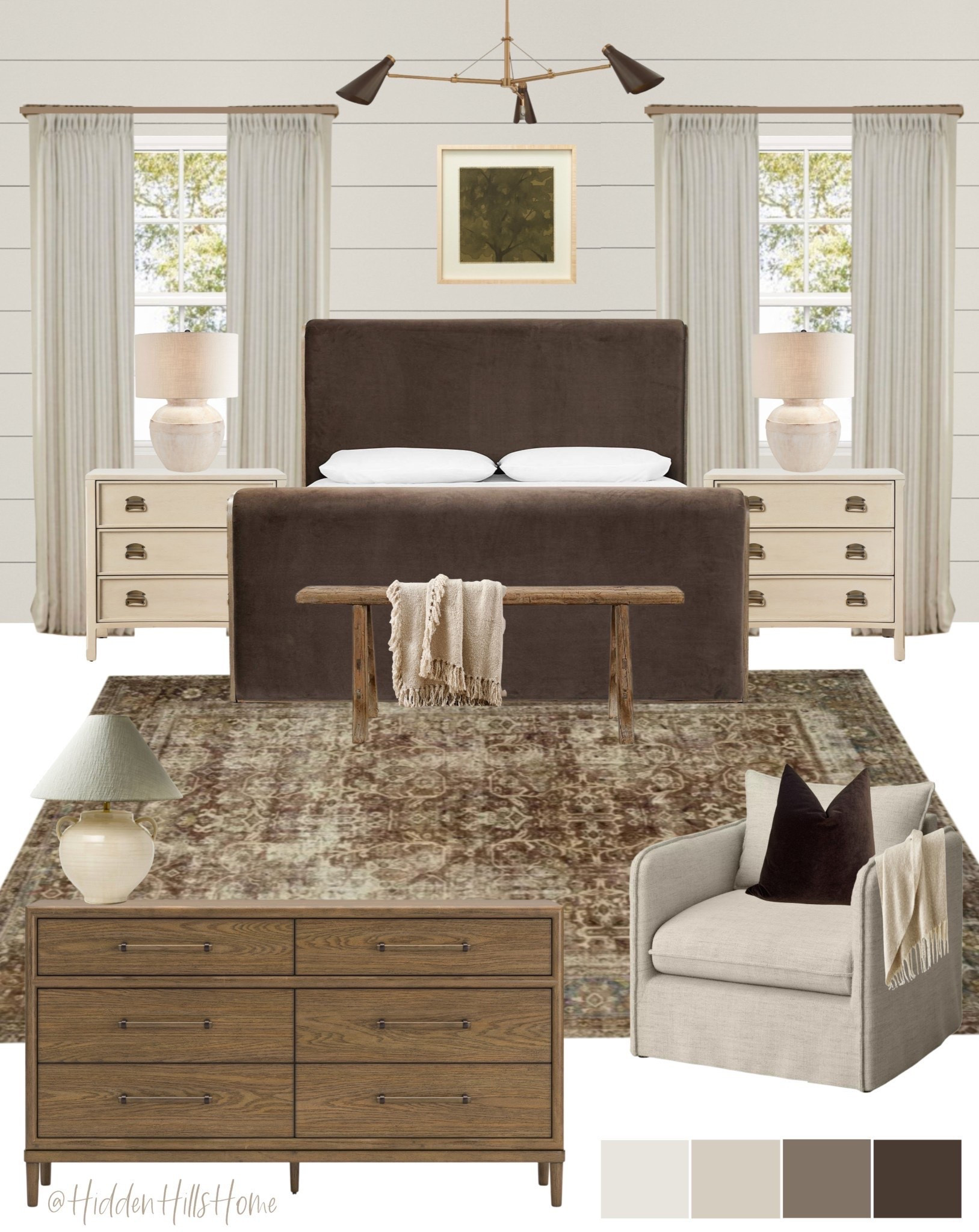 Master bedroom decor mood board, bedroom design ideas, home decor, bedding, bedroom inspiration, modern vintage, studio McGee inspired room decor, bedroom rug, nightstands #bedroom

#LTKHome #LTKSaleAlert #LTKSeasonal