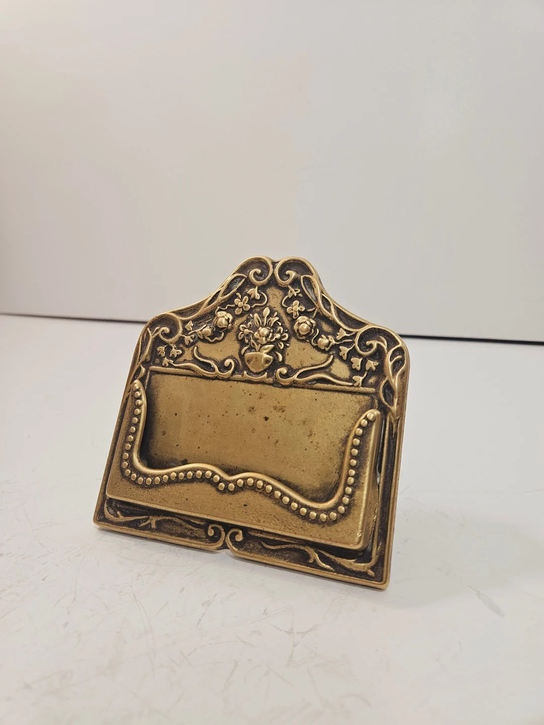 Vintage Brass Business Card Holder Vintage Art Nouveau Style Business Card Holder for Desk - Etsy | Etsy (US)