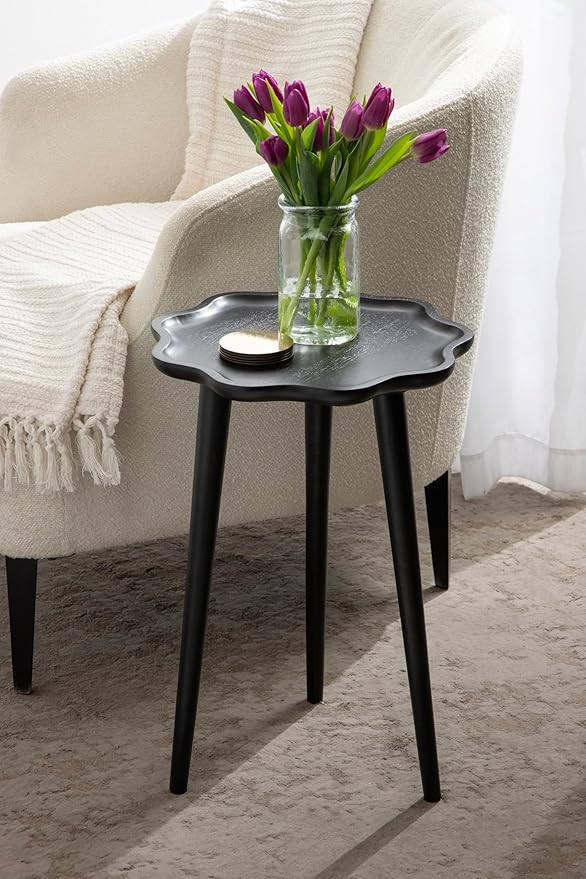 Kate and Laurel Alezar Modern Wooden Round Side Table, 15 x 15 x 22, Black, Solid Wood End Table ... | Amazon (US)