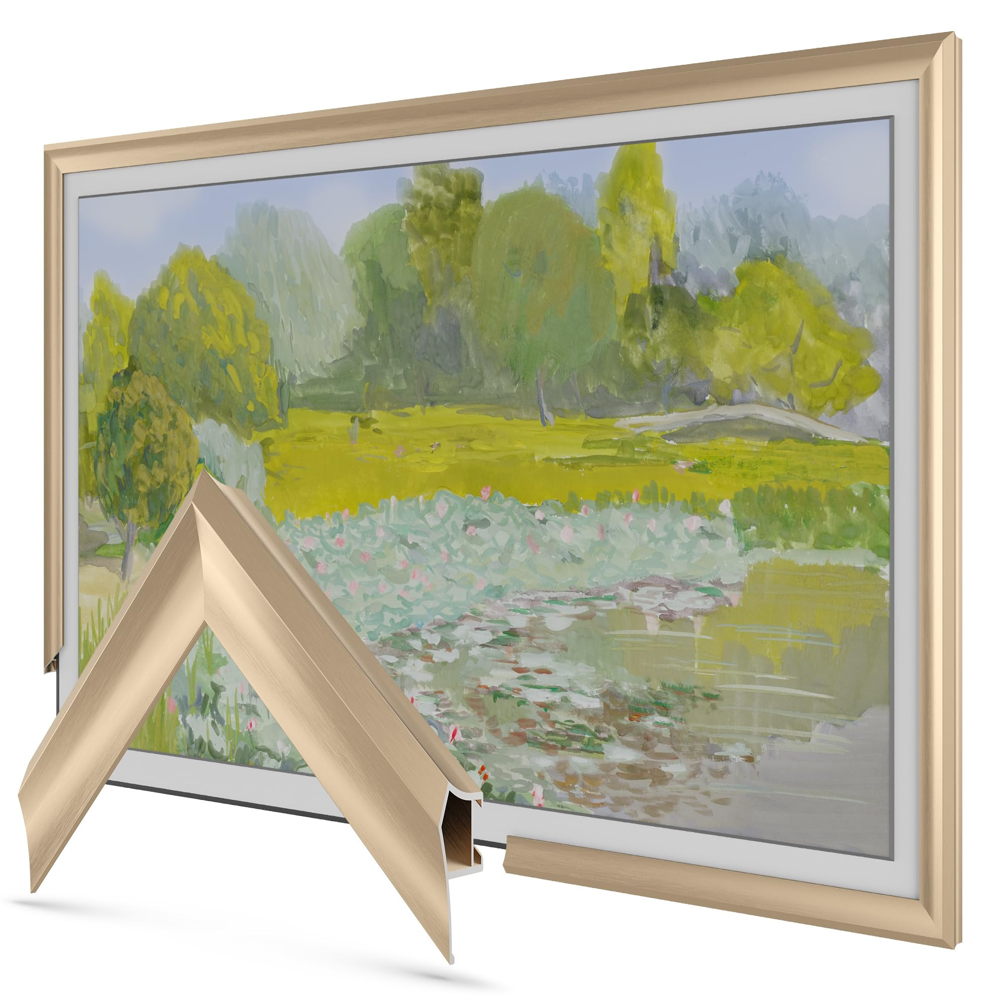Frame My TV Deco TV Frames Alloy Prismatic - Pale Gold Bezel Compatible ONLY with Samsung The Fra... | Amazon (US)