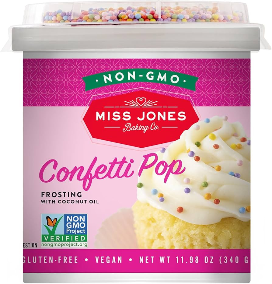 Miss Jones Baking Co. Confetti Pop Vegan Frosting, 11.98 Ounce | Amazon (US)