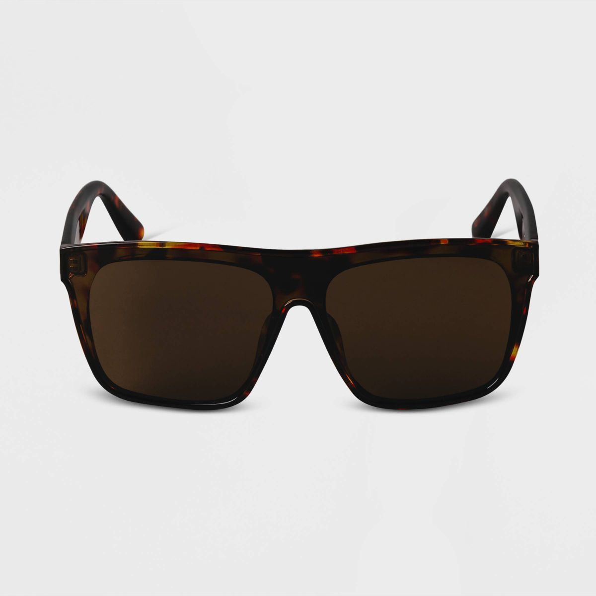 Women's Tortoise Shell Plastic Shield Sunglasses - A New Day™ Brown | Target