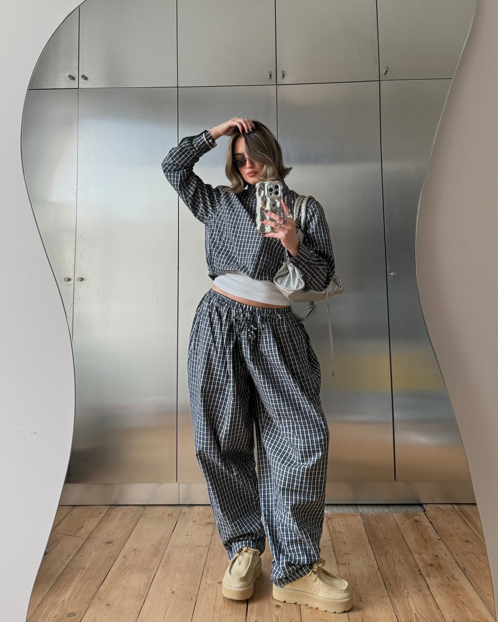 Co-ord, check trousers, check co-ord, lioness, Clark’s wallabees 

#LTKuk #LTKspring