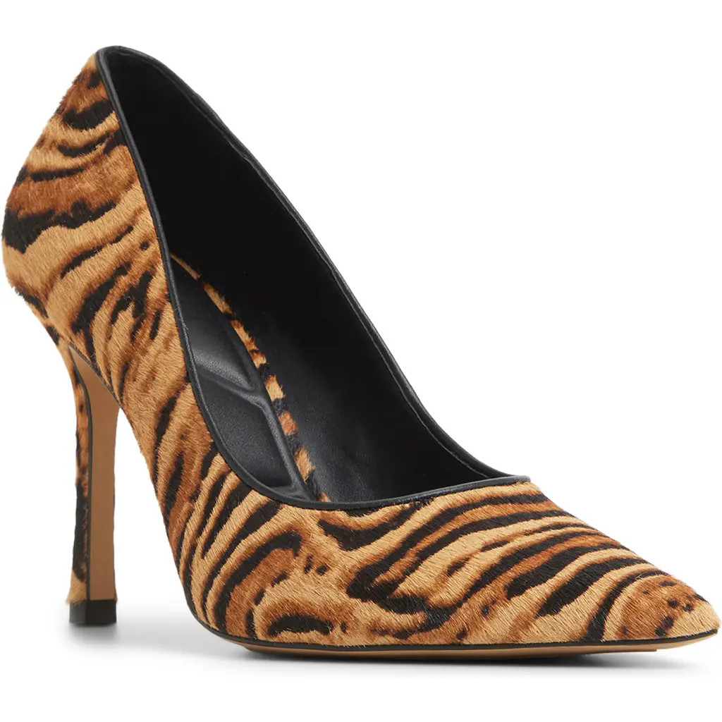 ALDO Stessy 3.0 Genuine Calf Hair Pointed Toe Pump in Open Brown at Nordstrom Rack, Size 11 | Nordstrom Rack