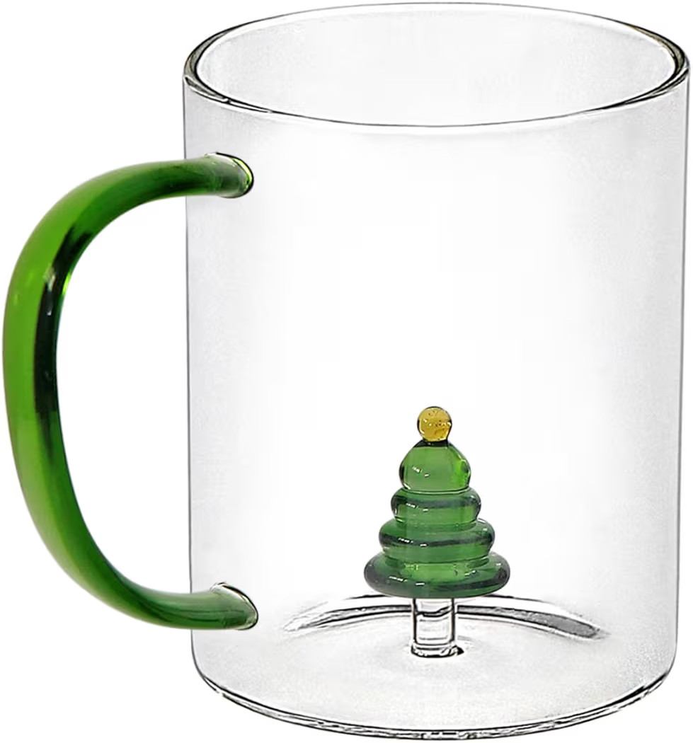 Holiday Peekaboo Borosilicate Glass Mug - Cute Coffee Cup for Tea, Milk, Juice - Transparent Drin... | Amazon (US)