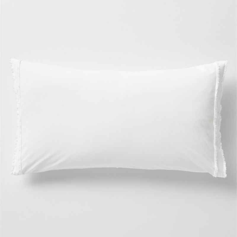 Favorite Washed Organic Cotton White King Bed Pillow Sham + Reviews | Crate & Barrel | Crate & Barrel